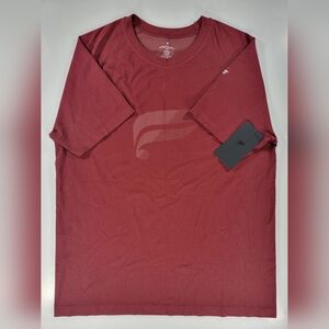 NEW Fabletics Shirt Men's XL Training Day Tee Lightweight Gym Vented Maroon Red